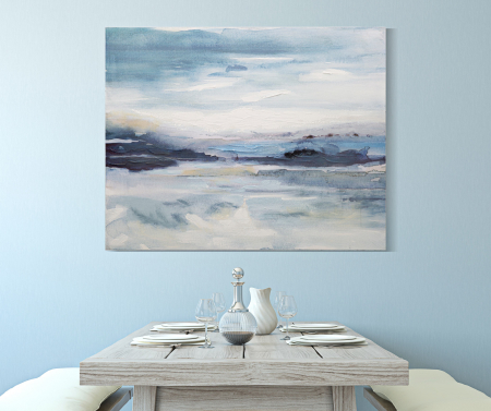 Tablouri - Tablou Softly, lemn de pin/panza, multicolor, 100X2.8X80 cm