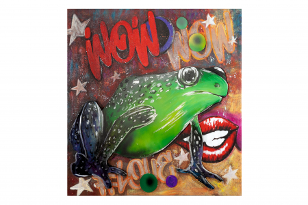 Tablouri - Tablou Street Art Frog, Print, Multicolor, 80x80x3.5 cm