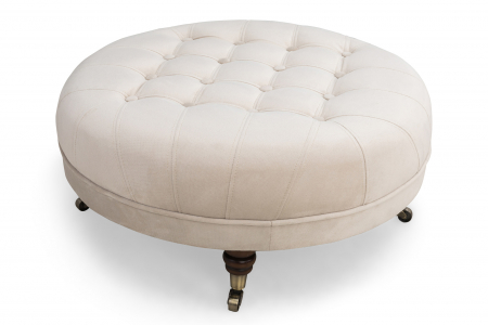 Taburet Chesterfield, Bej, 80x32x80 cm