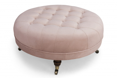 Taburete si pufuri - Taburet Chesterfield, Roz, 80x32x80 cm