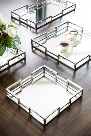 CADOURI - Tava cu oglinda HOMMAGE, otel inoxidabil, 30 x 5 x 30 cm