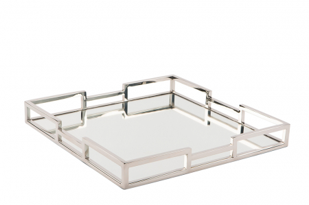 Servirea mesei - Tava cu oglinda HOMMAGE, otel inoxidabil, 40 x 5 x 40 cm