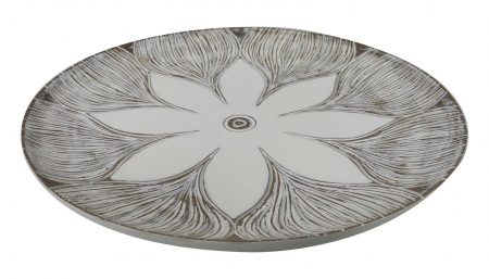 Accesorii - Tava decorativa Atene, Rasina, Alb, 4.4x35.5x35.5 cm