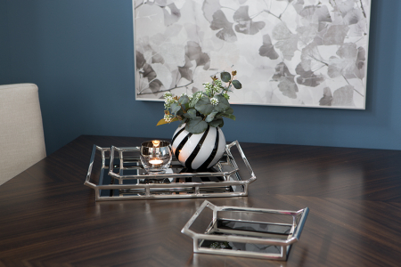 Tavi si platouri - Tava Piano, Sticla/Otel inoxidabil, Negru/Argintiu, 40x5x45 cm