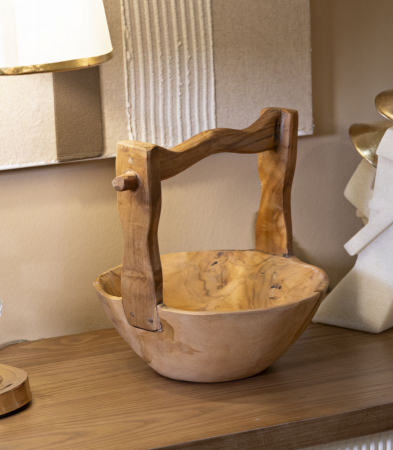 Vaze si boluri - Tava, TIMBO din tec reciclat 32x25x27 cm (piesa unica)