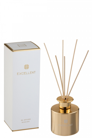 Lumanari parfumate si odorizante - Ulei parfumat, Sticla, Auriu, 9.5x9.5x27 cm