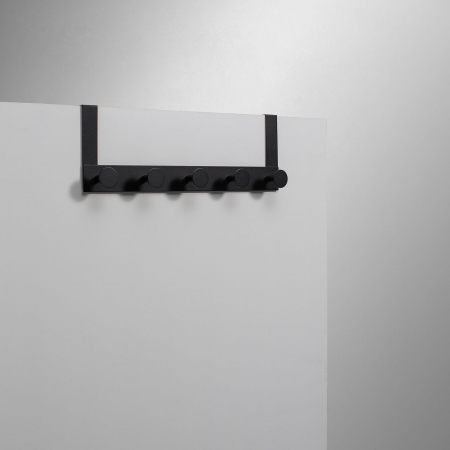 Accesorii baie - Umeras pentru usa QUICK, Metal, Negru, 46x9x16 cm