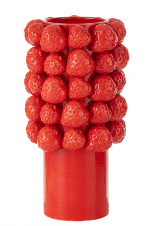 Ghivece si suporturi de flori - Vază, Capşuni, ceramică, roşu M, L 19.2| W 19.2| H 34.5 cm