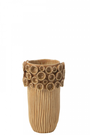 Vaze si boluri - Vază, Coral High Argilă Ocru S, L 19.5| W 18.5| H 32.5 cm