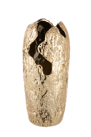 Vaze si boluri - Vaza, "Crepa", Ceramica, aurie, PU 2, H 27 cm, A. 13 cm
