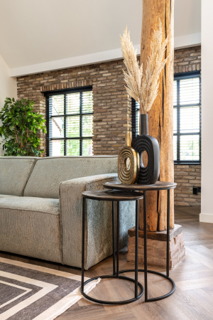 Richmond Decoration - Vaza Emar, Aluminiu, Negru, 41x18.5x6 cm