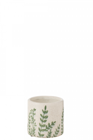 Ghivece si suporturi de flori - Vază, Ferny, Gresie, Verde/Alb S, L 11| W 11| H 40 cm