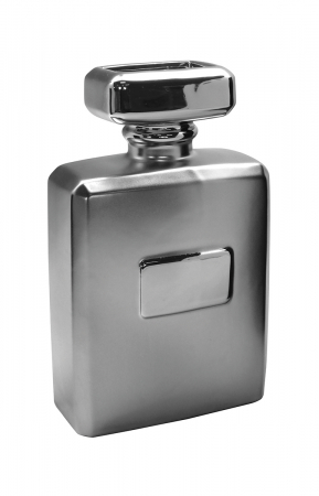 Vaze si boluri - Vaza Flacon Milano, ceramica, argintiu, 13,5x7x22 cm