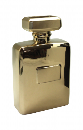 Vaze si boluri - Vaza Flacon Milano, ceramica, auriu, 13.5x7x22