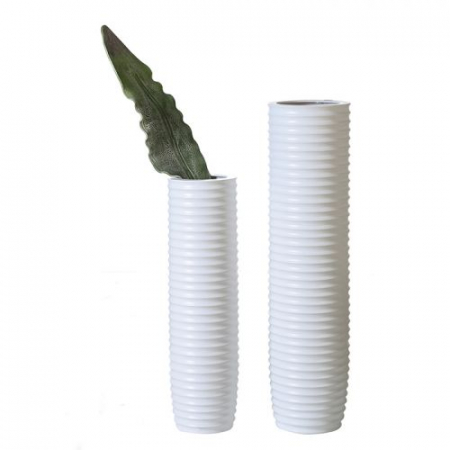 Vaze si boluri - Vaza, GENTLE, Ceramica, Alb mat, 78X20 cm