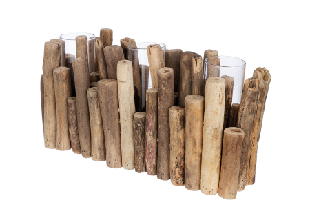 Vaze si boluri - Vaza, "Jakarta", Lemn, culori naturale, PU 3, L. 11 cm, l. 35 cm, H 20 cm