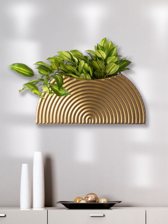 SALE % - Vaza Machu, metal, auriu, 39x18.5x10 cm