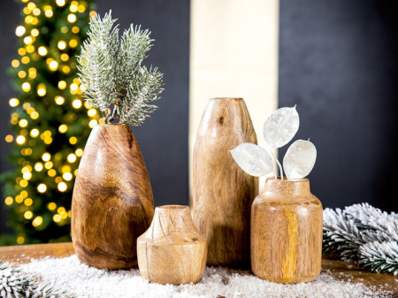 Vaze si boluri - Vaza, NOAH, Lemn, 15.5X9 cm