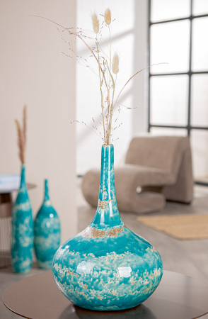 Vaze si boluri - Vază, Obiect decorativ, „Actros”, Ceramică, verde, PU 2, H 30 cm, D 22 cm