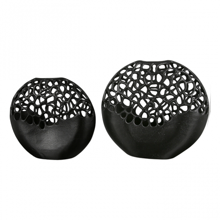 Vaze si boluri - Vaza Osaka , aluminiu, negru, 29x27x8 cm