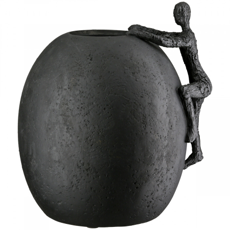 IN STOC - Vază, Persoană, Rășină sintetică, negru, PU 2, L. 17 cm, L. 20 cm, H 23 cm