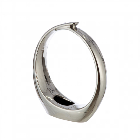 Vaze si boluri - Vaza, Round, Ceramica, argintie, PU 3, L. 5 cm, L. 17 cm, H. 20 cm