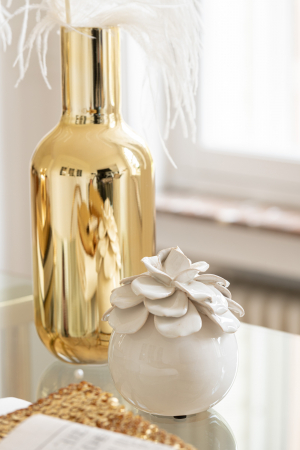 Vaze si boluri - Vaza, Sticla, Auriu, 12x12x32