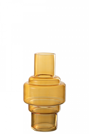 Vaze si boluri - Vaza, Sticla, Galben, 14x14x25.5