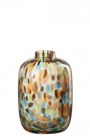Vaze si boluri - Vaza, Sticla, Multicolor, 13x13x20.5