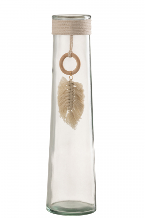 Vaze si boluri - Vaza, Sticla, Transparent, 9x9x34.5