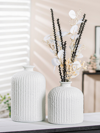 Vaze si boluri - Vaza Sumatra, sticla, alb, 18x16 cm