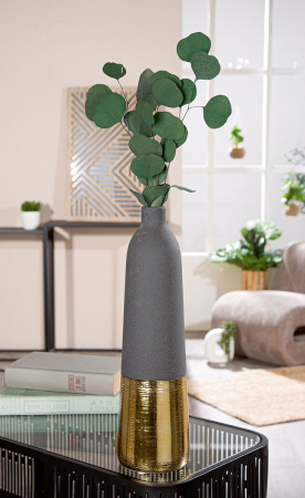 Vaze si boluri - Vaza tip sticla, „Denver”, Ceramica, antracit, PU 2, H 40 cm, A. 11 cm