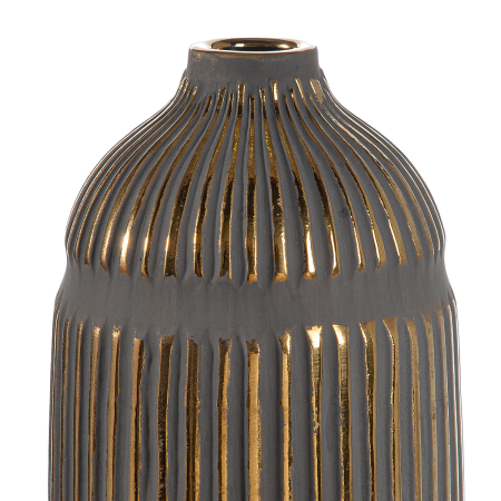 Vaze si boluri - Vaza, "Valencia", cu dungi, ceramica, gri, PU 3, H 23 cm, A. 14 cm