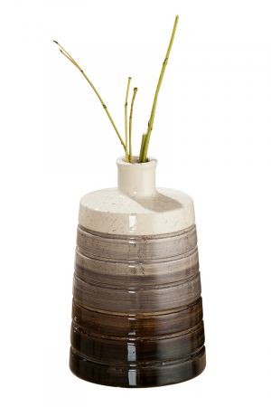 Vaze si boluri - Vaza Volto, ceramica, bej/maro, 13x13x20 cm