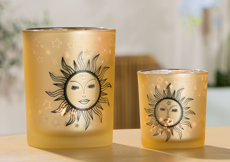 Veioze - Veioza Harmonie, sticla, auriu, 8x7 cm