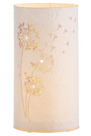 Veioze - Veioza LED Pusteb, Hartie, Crem, 10.5x10.5x20.5 cm