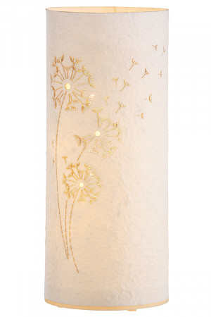 Veioze - Veioza LED Pusteb, Hartie, Crem, 10.5x10.5x25.5 cm