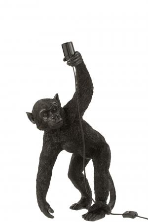 Veioze - Veioza Monkey Bowing, Rasina, Negru, 38x21x59 cm