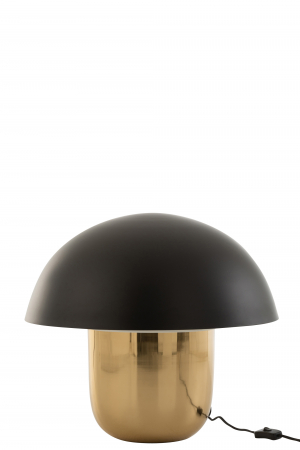 Veioze - Veioza Mushroom, Metal/Fier, Negru/Auriu, 48.5x49.5x43 cm
