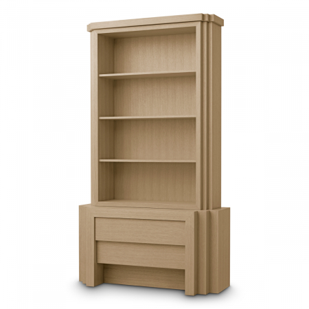 Bufete si dulapuri - Vitrina, Metropolitan S, furnir din stejar, natur, Dims: W. 134.5 | D. 50 | H. 236 (CM)