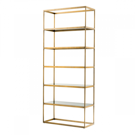 Bufete si dulapuri - Vitrina, Omega sticlă fumurie cu finisaj alamă, Dims: W. 95 | D. 40 | H. 225  (CM)