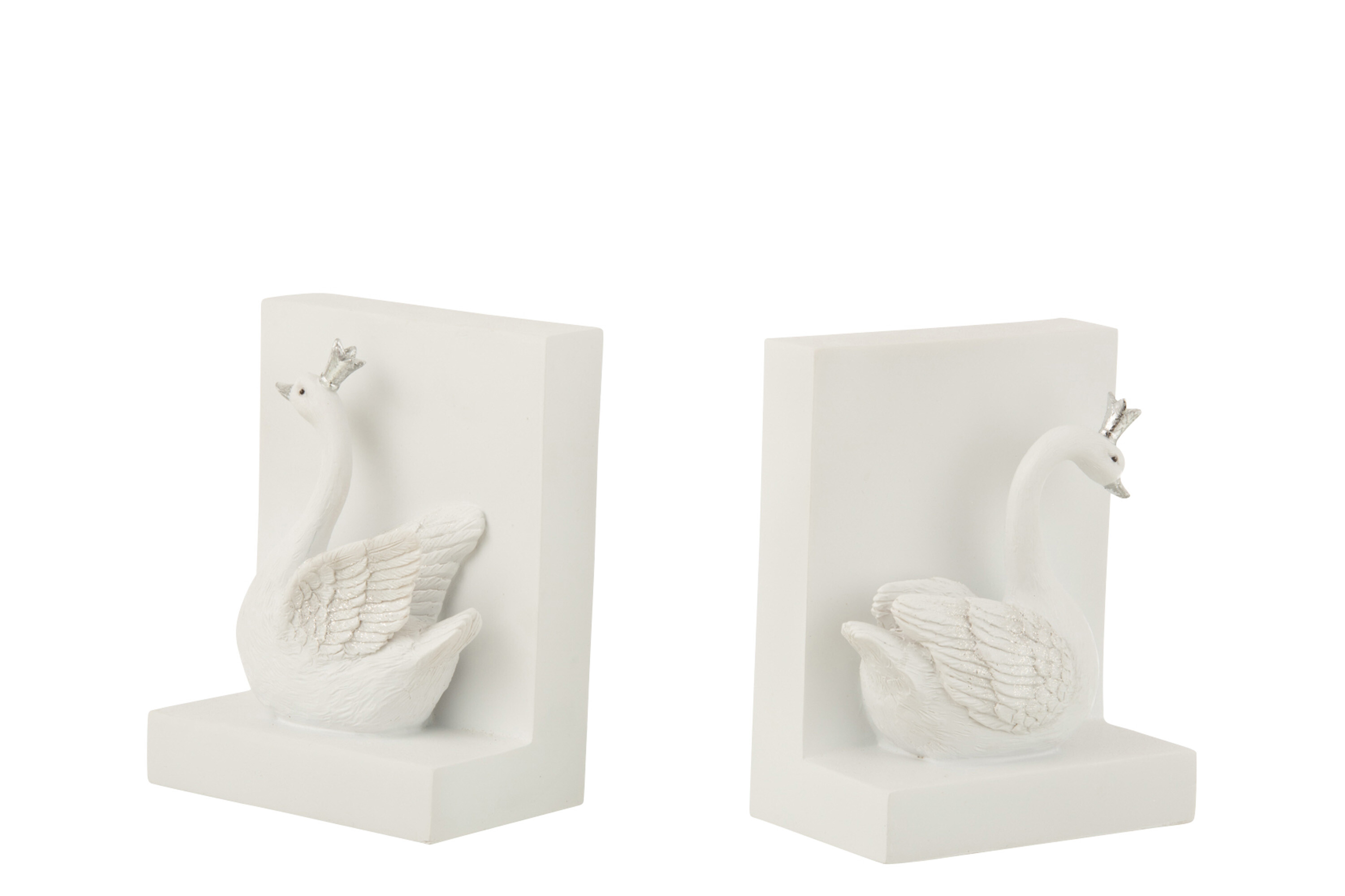 Set 2 suporturi carti, Compozit, Alb, 7x11x14 [2]