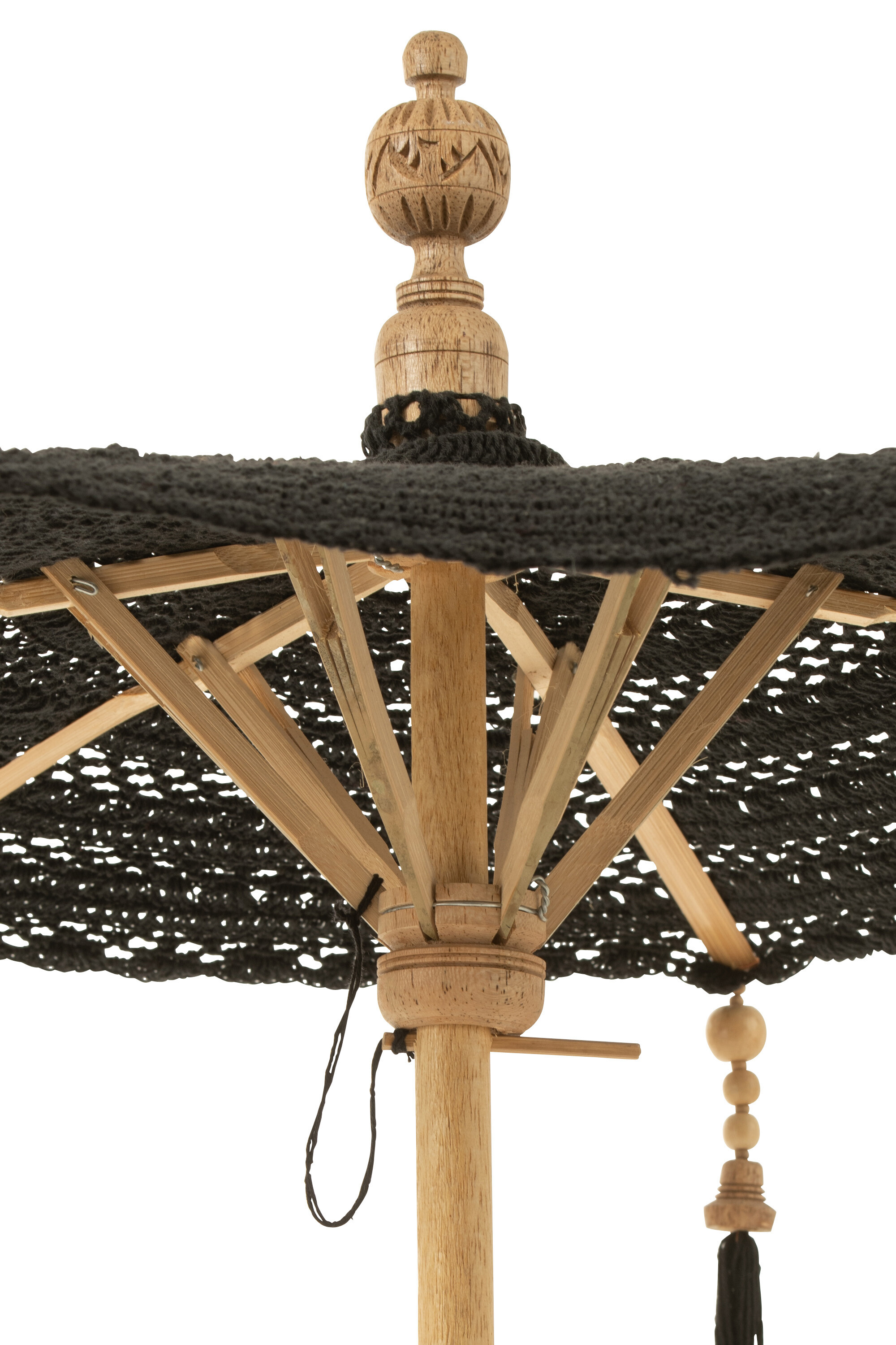 Umbrela decorativa, Textil, Negru, 94x53x53 [6]