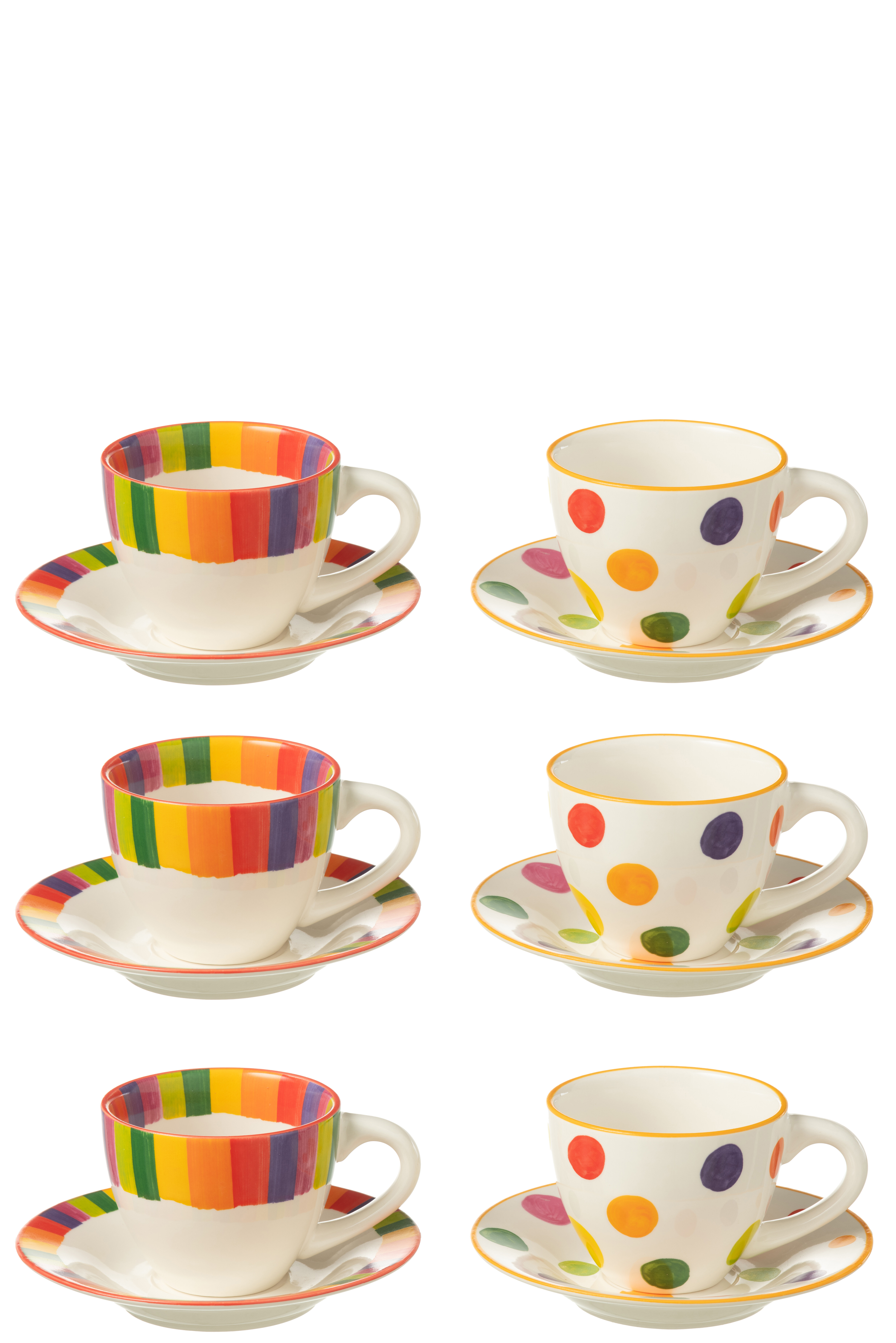 Cutie Cu 3 Cesti si Farfurioara, Polka Dot/Stripe, ASS2 [2]