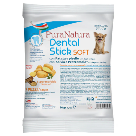 Recompense caini - Batoane dentare naturale Pura Natura, 40g, fara cereale, pentru caini juniori