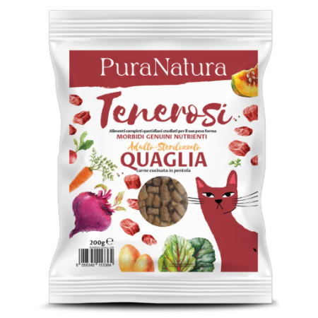 Hrana pisici - Tenerosi – Hrana completa pentru pisici, bucatele moi cu prepelita proaspata, fara cereale