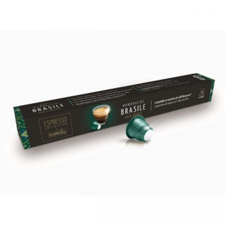 Capsule si monodoze - Caffitaly Monorigine Brasile compatibile Nespresso, 10 capsule, 55 gr