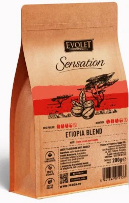 Ceai - Evolet Cafea Origini Etiopia Blend Cafea EVOLET Cafea Boabe 200g Arabica 100%