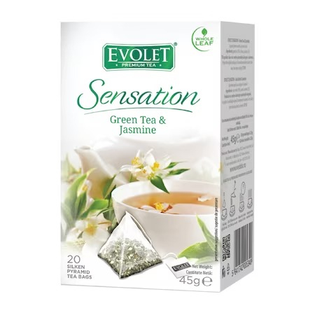 Ceai Plic - Evolet Ceai Piramida Ceai verde&Iasomie 20 plicuri piramida 45g
