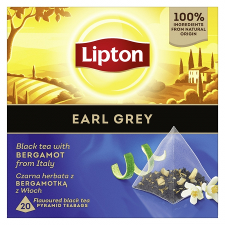 Ceai Plic - LIPTON Earl Grey, ceai, Negru, 20 pliculete piramidale